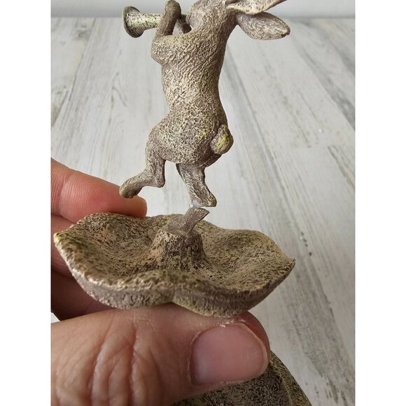 Vintage rabbit bunny fountain water village mini AS IS decor spring Easter - Picture 6 of 9